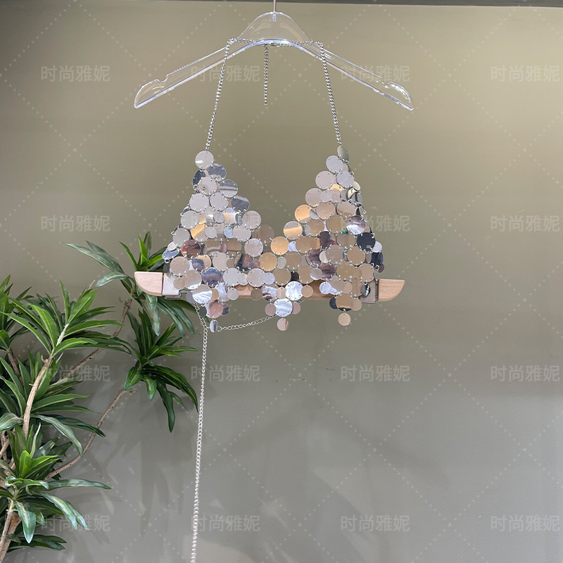 亮片裹胸比基尼内衣挂脖