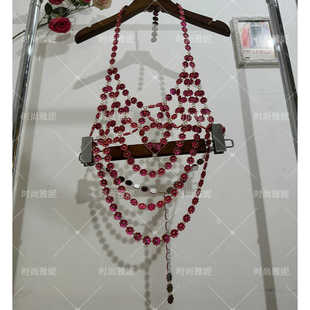 时尚 性感现货亚克力花朵身体链外穿胸饰打底上衣挂脖披肩 雅妮新款