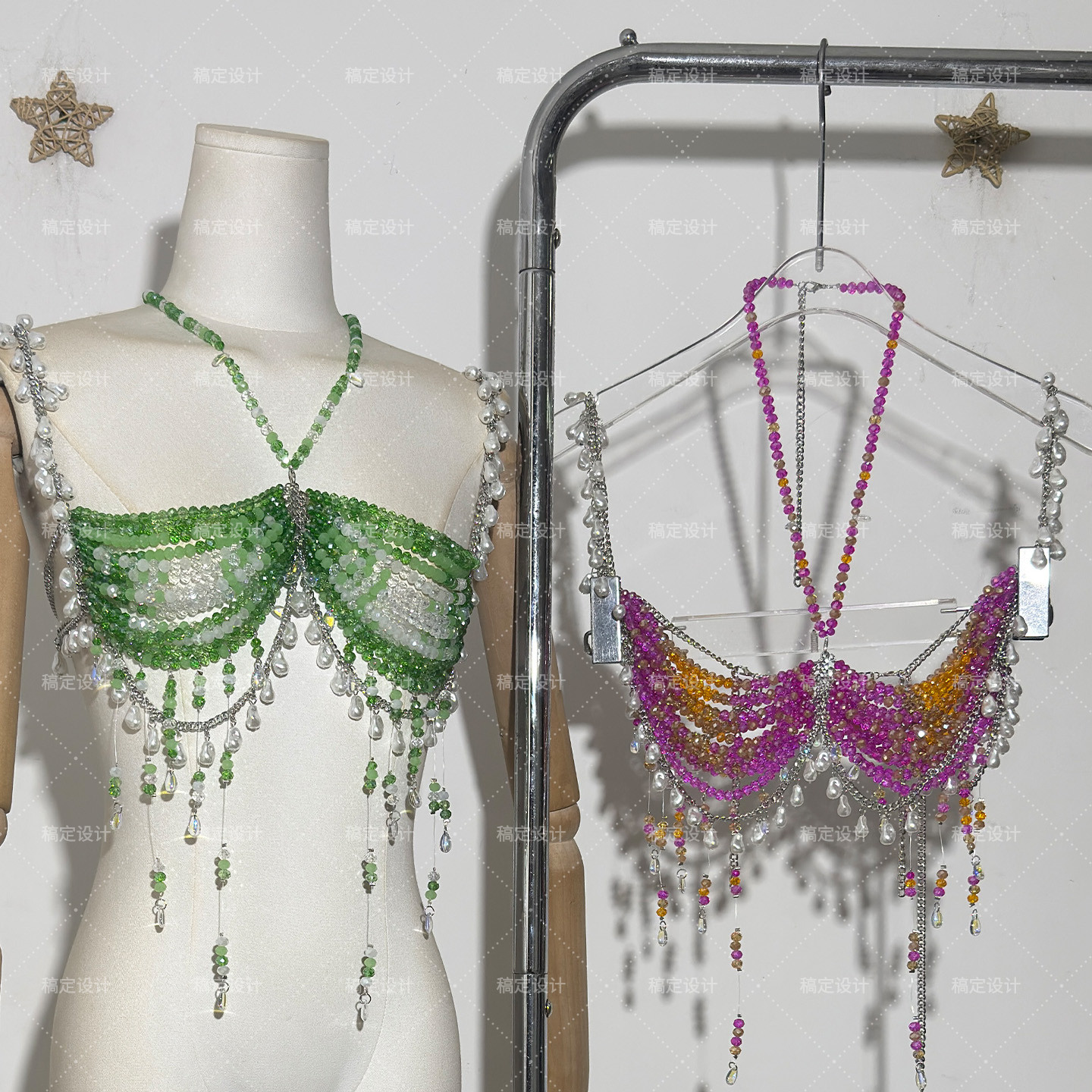 时尚雅妮欧美跨境速卖通新款串珠辣妹身体链胸饰挂脖外搭吊带上衣,女装/女士精品,背心吊带,淘宝优惠券,粉丝福利购,淘宝优惠卷