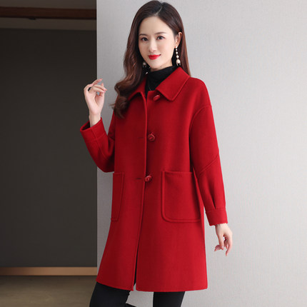 减龄高级感双面羊绒大衣女2024新款秋冬季中长款小个子羊毛呢外套