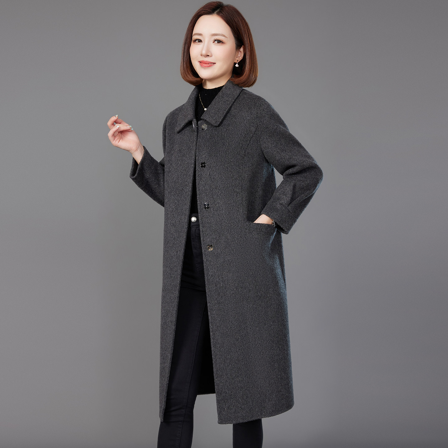 长款高级感双面羊绒大衣女2026年秋冬100纯羊毛外套图片