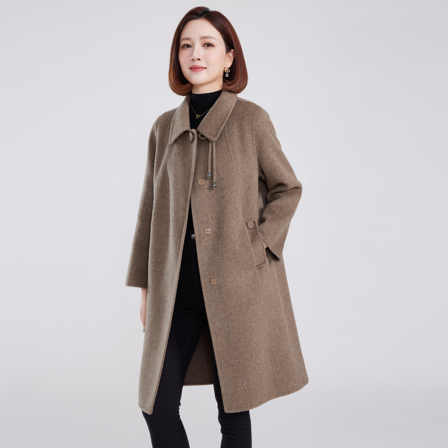 双面呢羊绒大衣女2026年新款图片