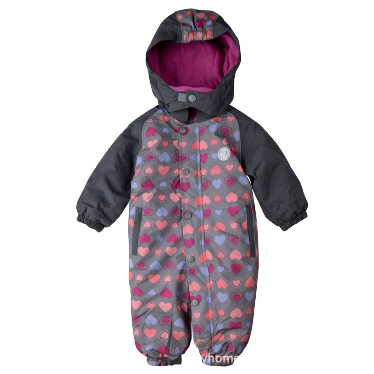 婴儿滑雪棉袄加厚爬服防水连体衣