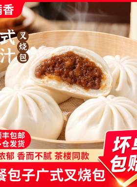 广式叉烧包肉包子早餐半成品加热即食速冻面点儿童早点奶黄豆沙包
