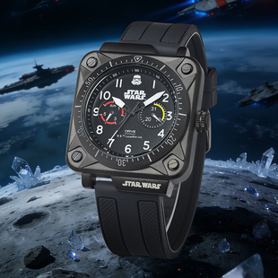 Disney迪士尼星战主题方形男士机械腕表运动表时尚手表生日礼物