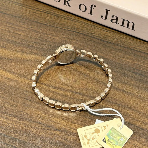 迪士尼手表女款轻奢小众高级感时尚气质圆盘女士手表通勤钢带腕表