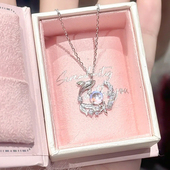 迪士尼鲸落项链女款 轻奢小众高级感吊坠周年纪念送女友生日礼物