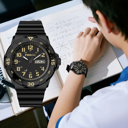 Fido Dido运动手表男女学生石英防水日历指针式时尚腕表考试专用