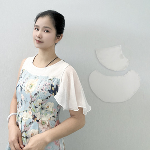 A002百搭原创半成品装饰雪纺拼接手工缝假袖子盖袖DlY袖口假肩袖