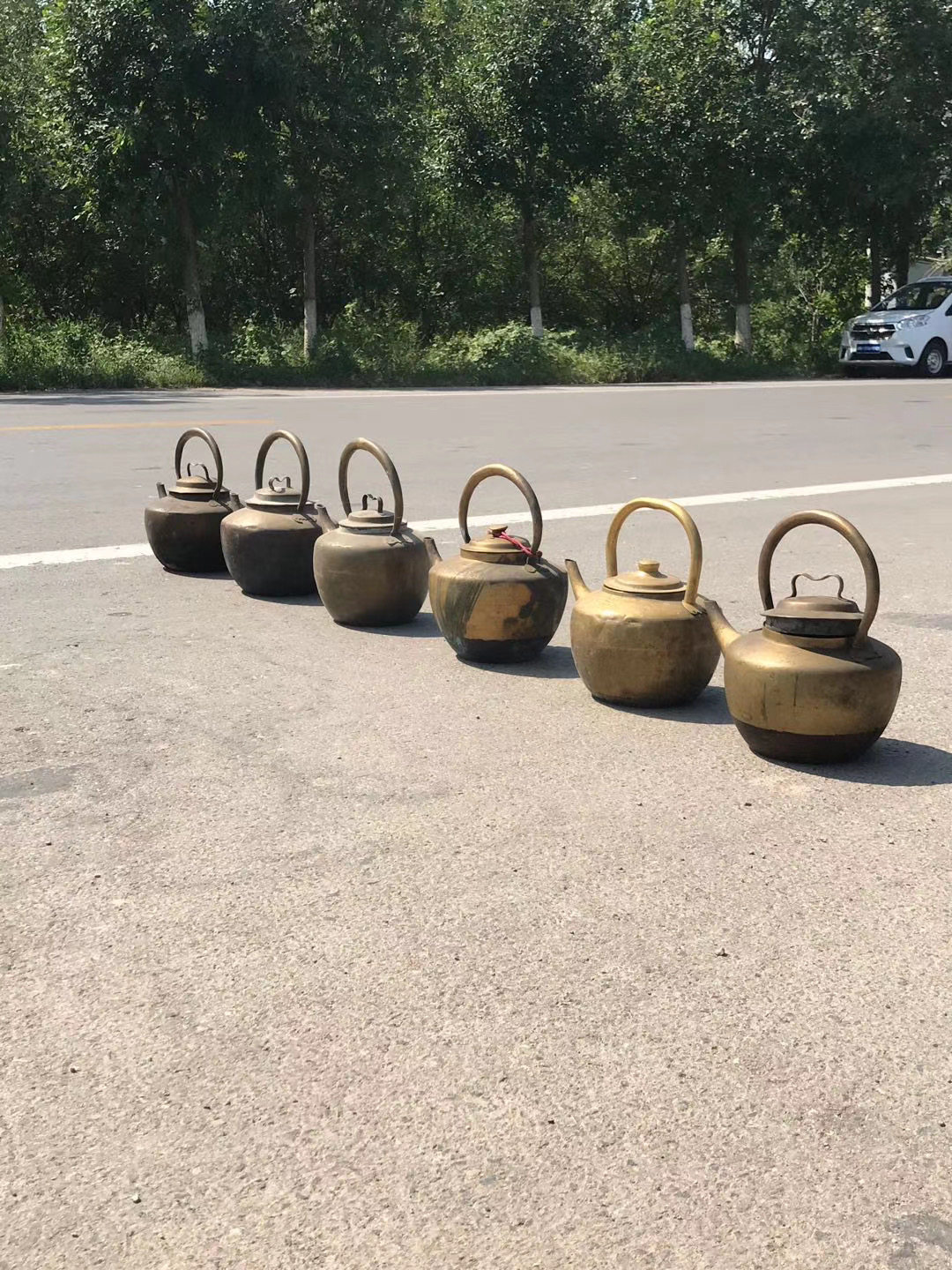 民俗老铜壶大茶壶道具摆件老物件