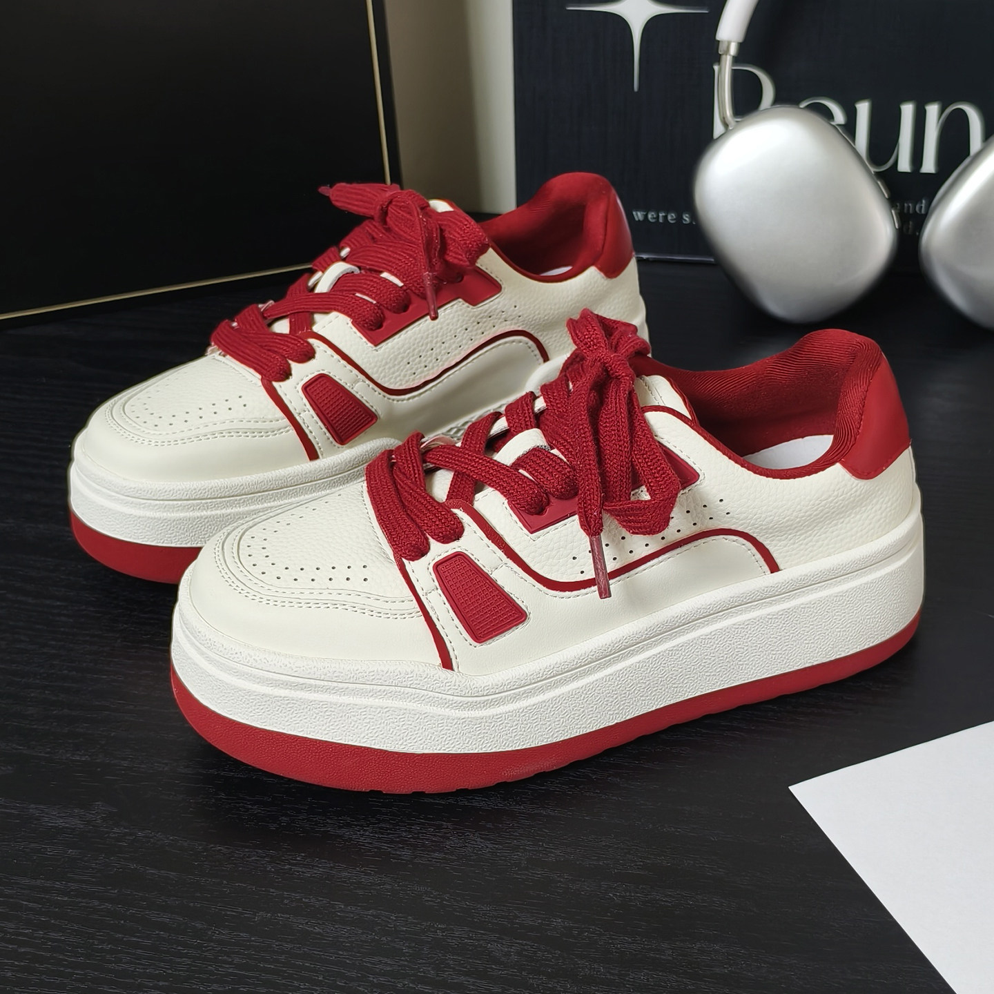 欧洲站真皮小白鞋女2026春季新款厚底增高轻便百搭休闲运动板鞋潮,女鞋,休闲板鞋,淘宝优惠券,粉丝福利购,淘宝优惠卷