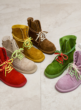 真皮厚底马丁靴女夏季薄款2026新款英伦风工装靴户外登山机车短靴