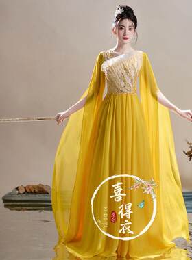 2025新款大气中国风弹古筝演出服成人女民乐琵琶独奏礼服学生艺考