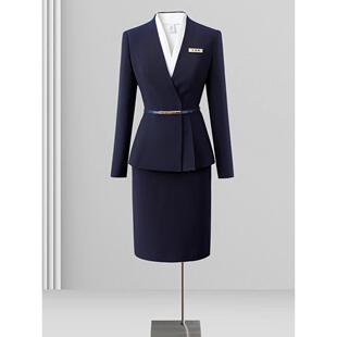 职业套装女2024新款秋季西装气质时尚酒店前台工装案场客服工作服