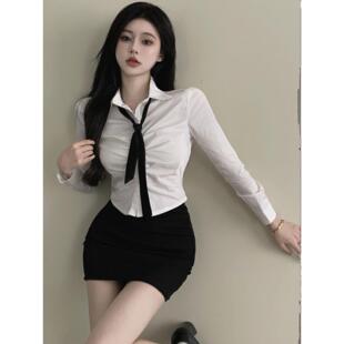 Ol秘书工作服白色衬衫，臀部裙职业套装女性成熟性感的姐妹风