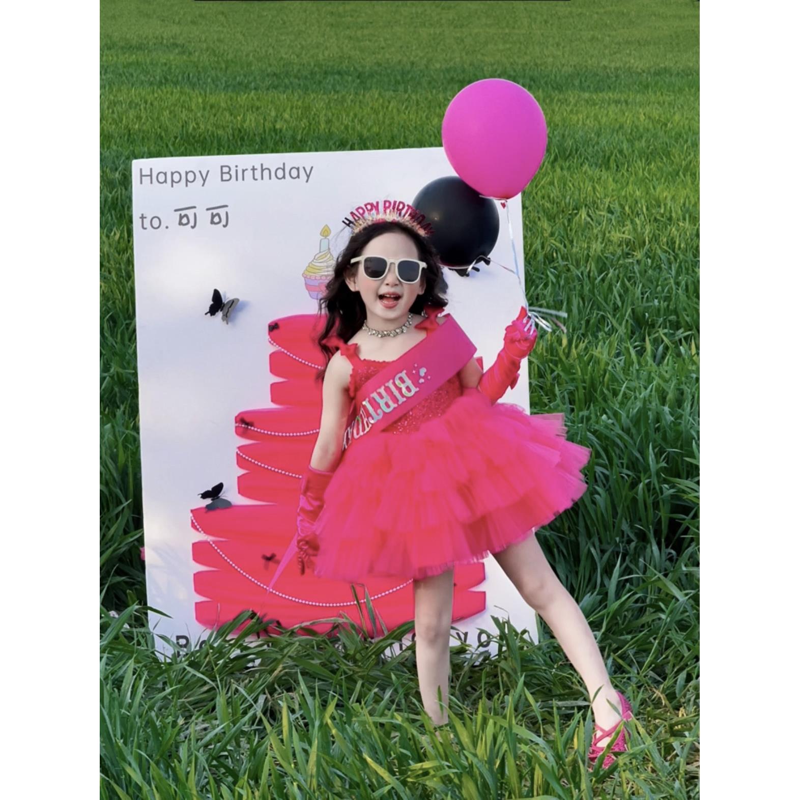 表演秋冬女童芭比娃娃洛丽塔公主裙生日礼服连衣裙亮片闪闪春秋款