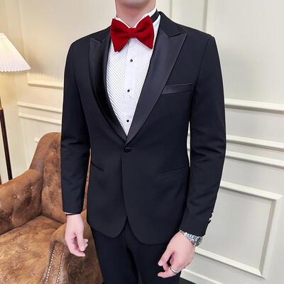 新郎西服套装结婚礼服演出塔士多主持人明星修身西装男套装伴郎潮