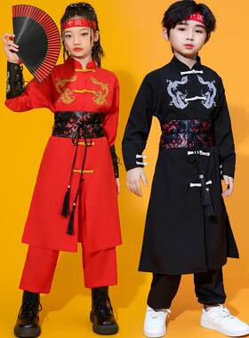 儿童中式武术表演服装青少年运动会模特t台嘻哈爵士嘻哈全国潮流