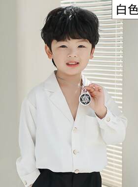 男孩痞帅风小衬衫洋气男童红色衬衣覆古港风衣服长袖寸衫礼服儿童