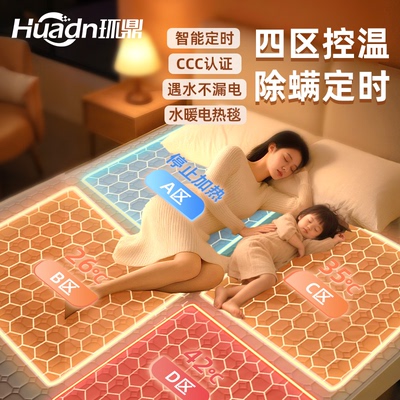 电热毯四区控温水暖毯分区电褥子双人上下双温双控水循环2025新款