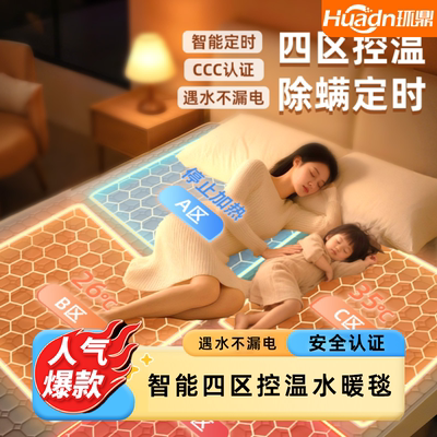电热毯四区控温头脚上下分区双人水电褥子双控2025新款水暖水循环