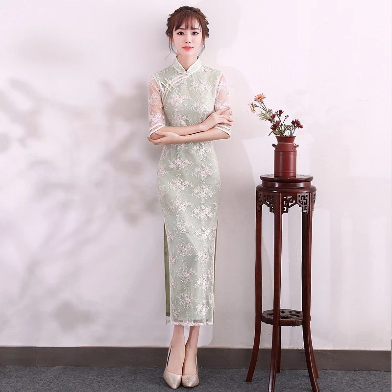 旗袍2019夏季新款長款日常改良修身時尚繡花中國風性感連衣裙夏女在類目 女裝/女士精品, 婚紗/旗袍/禮服, 旗袍中 - 來自Buy2taobao.com提供專業的淘寶代購服務