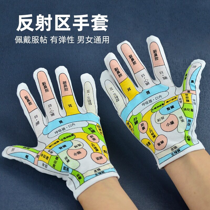 穴位手套中医手部经络穴位按摩图手掌反射区养生手疗调理工具五指
