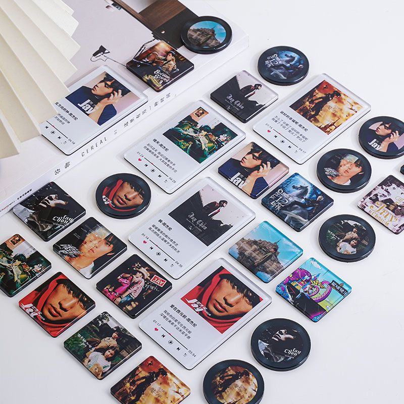 时尚歌词专辑封面亚克力冰箱贴创意diy定制文字照片装饰磁性吸贴