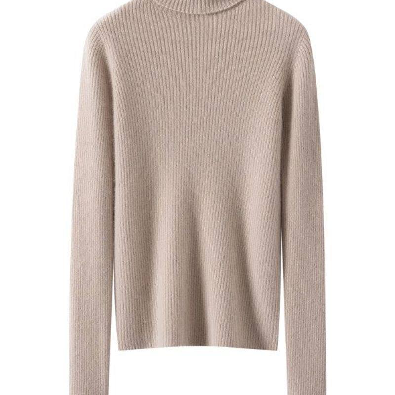 小山羊绒新款女高翻领紧身打底