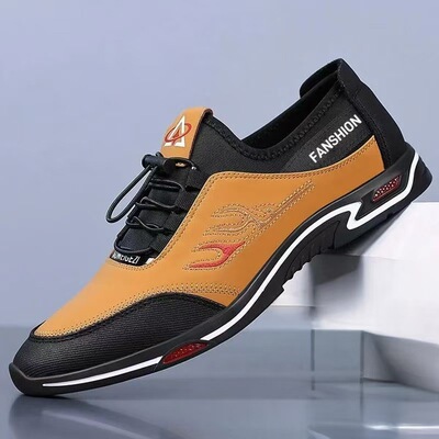 男鞋2025新款男士休闲皮鞋英伦豆豆鞋男款爸爸鞋软皮底皮鞋