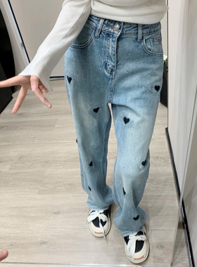 小个子薄款牛仔长裤女夏季2026新款设计感超好看高腰显瘦直筒裤子