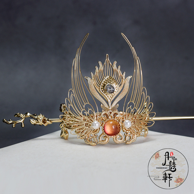 子翎【发冠+发簪】男女通用束发头冠汉服马面裙古装古风头饰