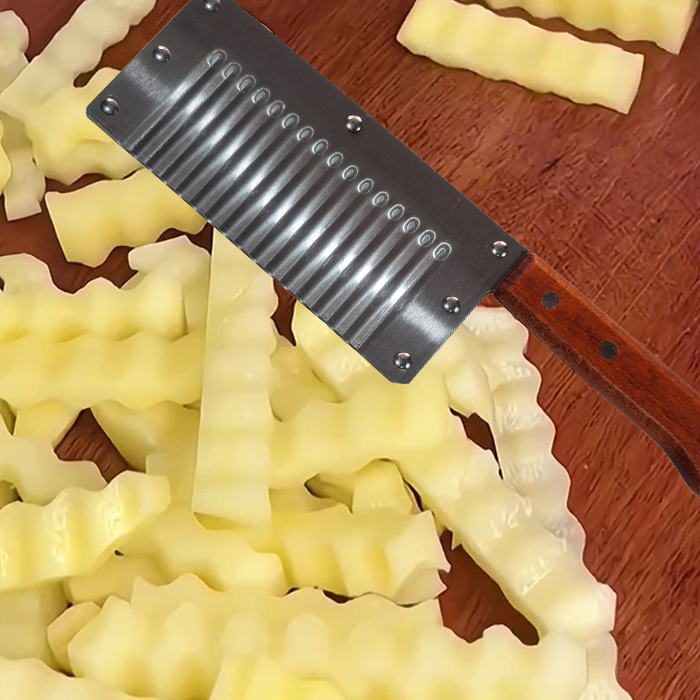 法式波浪刀木柄炸土豆洋芋切花多功能菜刀