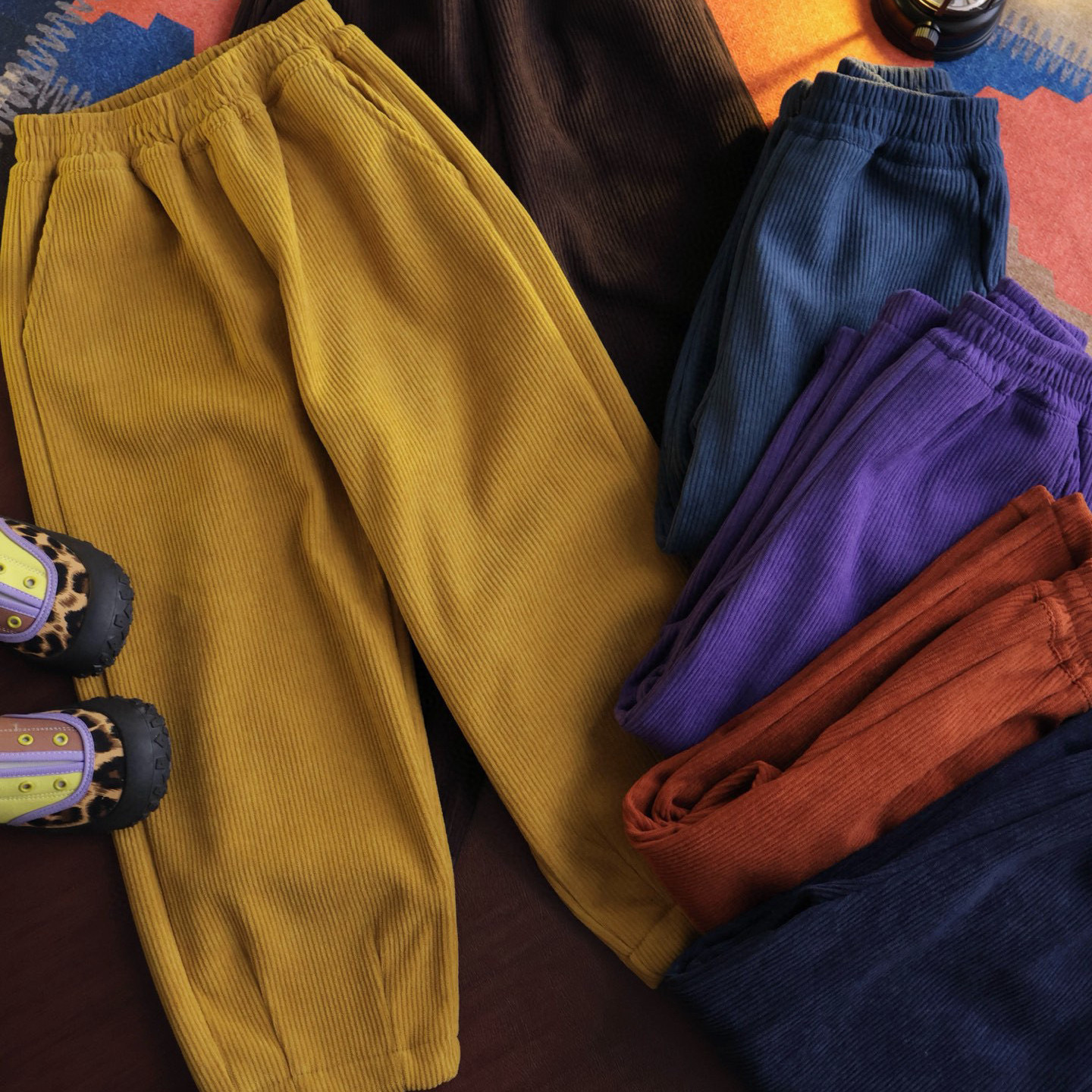 25年新款中大童保暖亲肤加绒条绒裤DD