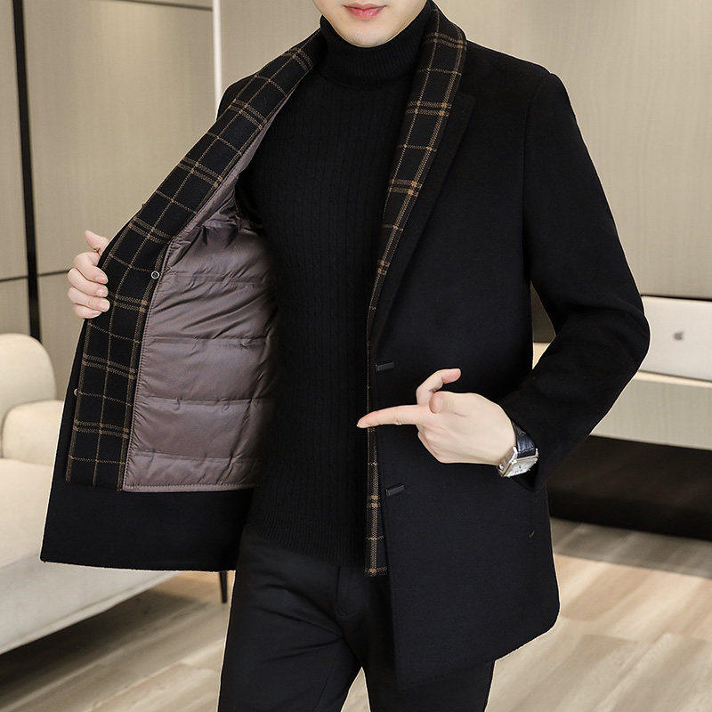 高端男士羊毛呢风衣青年双面呢大衣西装围巾领中长款羽绒内胆外套,男装,毛呢大衣,淘宝优惠券,粉丝福利购,淘宝优惠卷