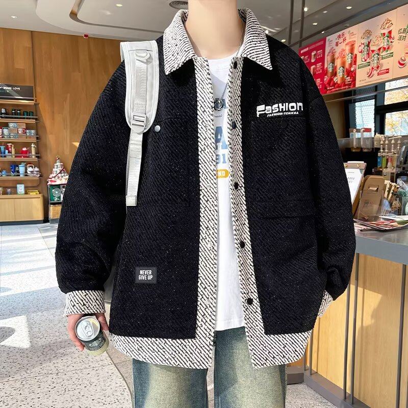 春季外套男2025年新款衬衫式夹克男春秋款宽松休闲高级感褂子上衣