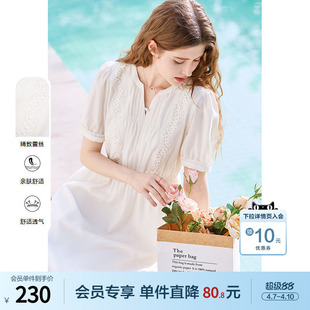 betu百图白色蕾丝气质连衣裙2025年夏季新款短袖仙气裙连身长裙