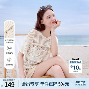 betu百图波西米亚风镂空针织毛衫女薄款2026年夏季新款短袖线衣