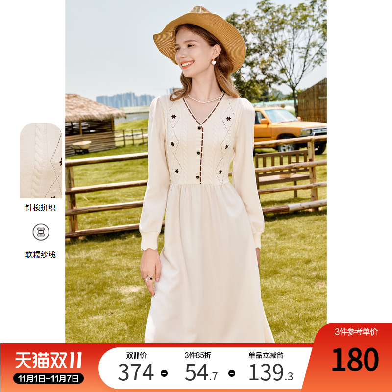 新品高腰显瘦绣花V领百图