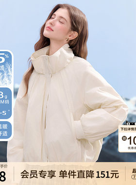 betu百图防风高领保暖羽绒服女短款2025年冬季新款小个子面包服