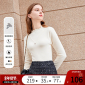 新款 betu百图女装 2026年春装 半高领显瘦内搭打底针织T恤上衣