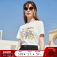 新款 百图涂鸦短袖 T恤女潮ins百搭宽松圆领上衣2024年夏季 白色体恤