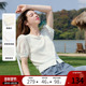 薄款 新款 针织衫 betu百图白色法式 女短袖 2025年夏季 别致泡泡袖 线衣
