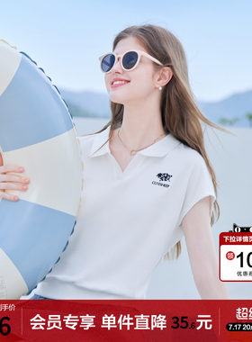 betu百图运动风polo领短袖T恤女2026年夏季新款百搭体恤衫上衣