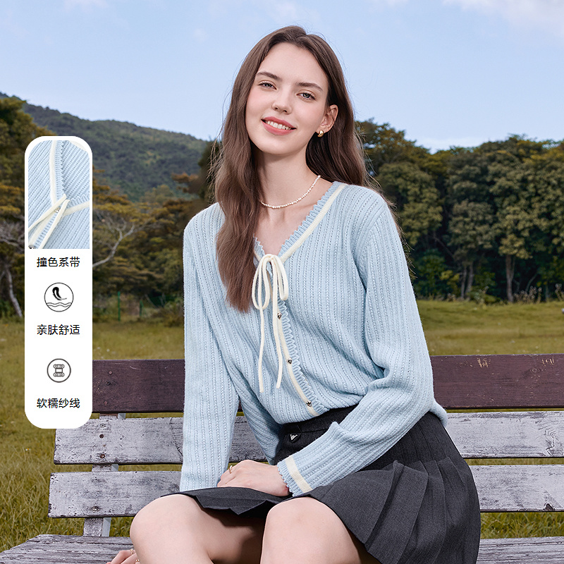 【大粒儿粉丝专享】百图2025年秋季新款针织开衫2508T09