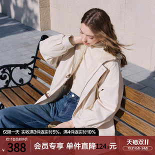 betu百图加厚保暖仿羊羔绒棉衣女2025年冬季新款中长款棉服派克