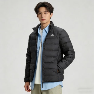 Adidas阿迪达斯男款排骨羽绒服2025冬季新款防风保暖内胆立领外套