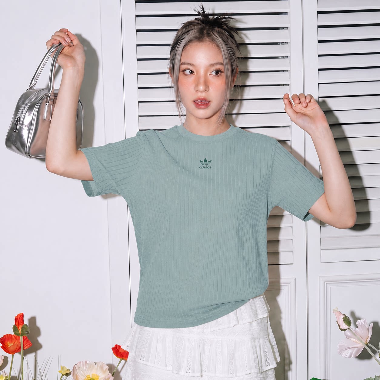 正品Adidas三叶草针织短袖女士爆