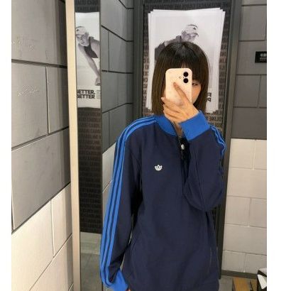 阿迪达斯男女复古半拉链运动卫衣