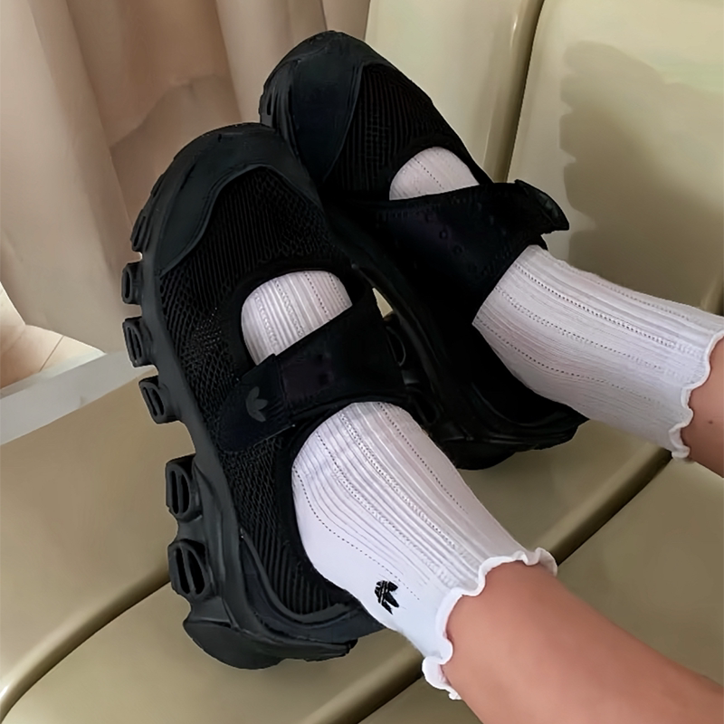 阿迪达斯三叶草女透气玛丽珍凉鞋